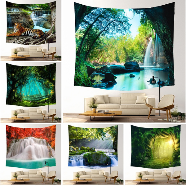 fantasy waterfall Wall Hanging Tapestry Psychedelic Bedroom Home Poster