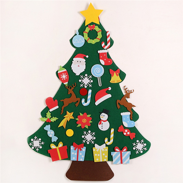 Christmas Decoration Green Felt Christmas Tree Wall Decoration Children ...