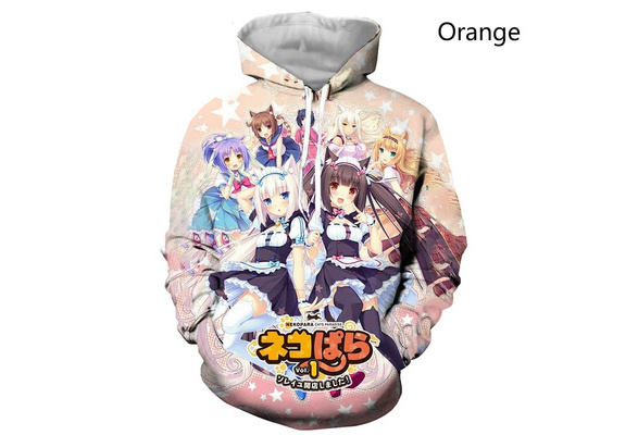 Felpa Con Cappuccio Anime Nekopara Stampa 3D – Chocola E Vaniglia, Unisex, Poliestere, Taglie XXS-4XL, Cosplay E Casual