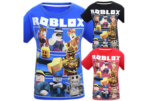 Roblox Boys Short Sleeve T-shirt Summer 3d Printed Tee Tops Kids Comfy  Anime Gifts