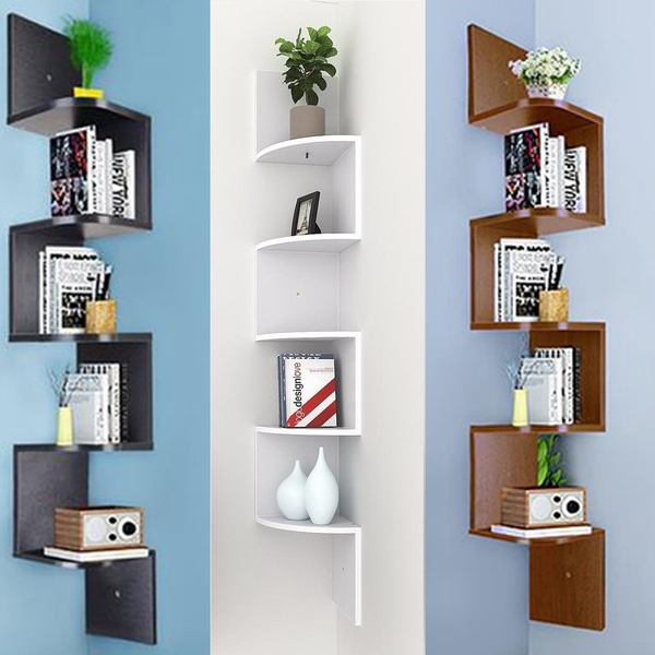 5-Tier Shelf Corner Floating Shelves ,Wall Shelf,Corner Bookshelf