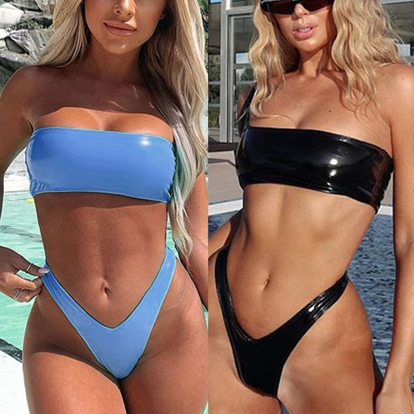 Sexy Swimsuit Bandeau Bathing Suit Women Bikini Swimwear Push Up