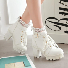 short boots, Lace, Spring, New pattern