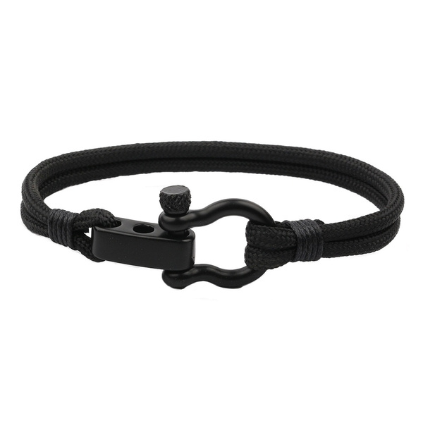 Mens Outdoor Sport Survival Bracelet Camping Parachute Cord Adjustable  Stainless Steel D Buckle Bracelet Fashion Jewelry