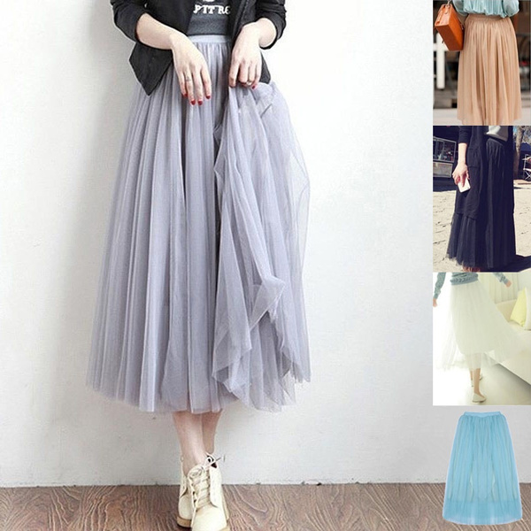 summer long mesh skirts