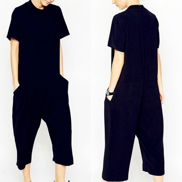 black romper overalls