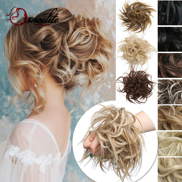 Fashion Trend Messy Bun Hair Piece Updo Cover Curly Hair Extensions Modetrend chaotisch Br tchen Haarteil Hochsteckfrisur Cover lockiges Haar