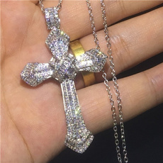 Silver Jewelry, DIAMOND, Luxury, Cross necklace