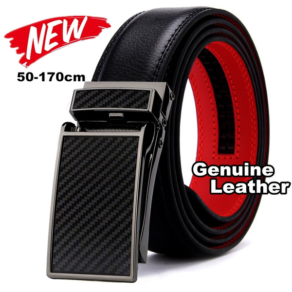 Trendy Fashionable Adjustable Automatic Buckle Black Men Belt