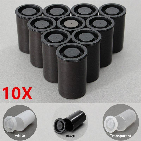 10 Pack Empty Black 35mm Film Cans / Canisters / Containers | Storage