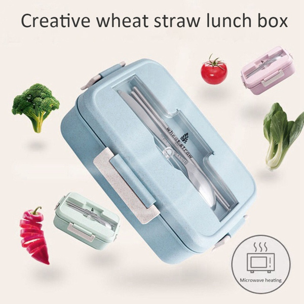 Microwave Lunch Box Wheat Straw Dinnerware Food Storage Container