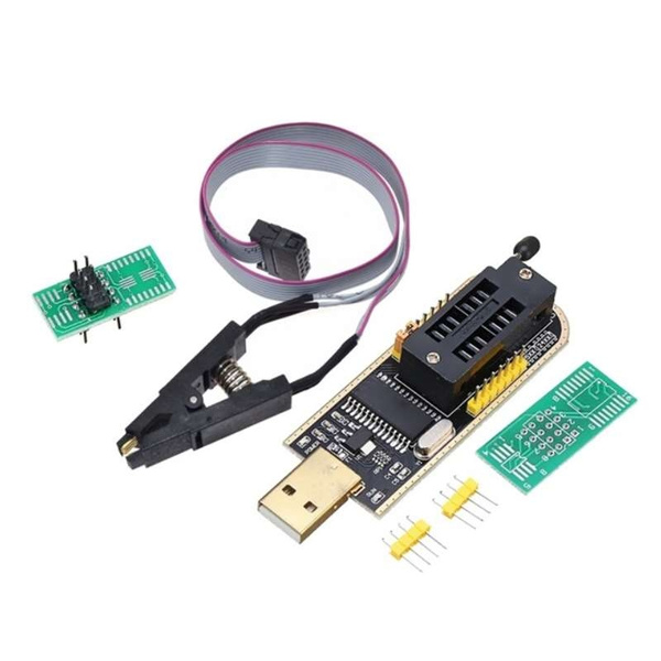 CH341A 24 25 Series EEPROM Flash BIOS USB Programmer and SOIC8 Clip On ...