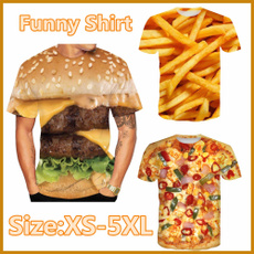 Summer, Moda, Hamburger, Shirt