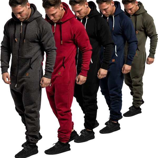 2019 New Men s Thicken Onesies Autumn Winter Hoodies Pants