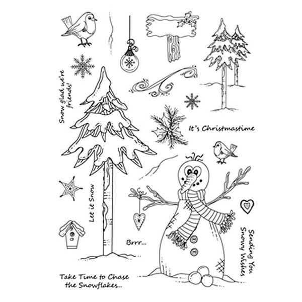 Happaiersouty Christmas Cartoon Silicone Seal Stamp DIY Scrapbooking Photo Album Decor