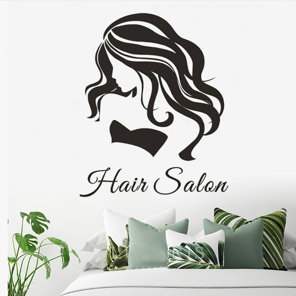 Beauty Hair Salon Wall Decals Vinyl Sticker Removable Decor Art for Window 