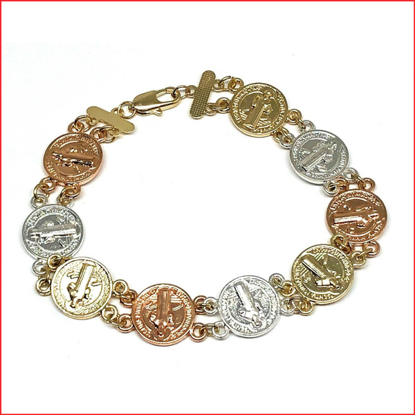 pulsera de san benito de oro