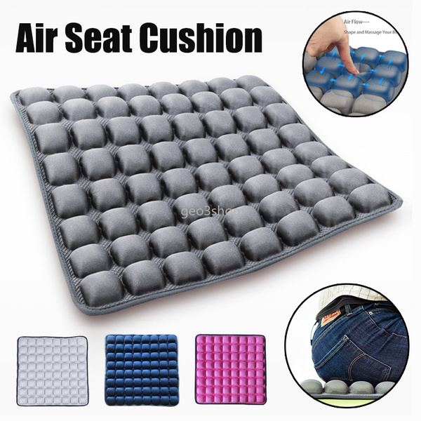 Air Inflatable Seat Cushion for Office Chair,17 Inch/45cm Square Flexible  3D Seating Cushions Mat, Outdoor Patio and Stadium Seat Cushions，Ergonomic  Auto Car Driver Hip Seat Pad,Comfort Desk Chair Wheelchair Pads for Hip