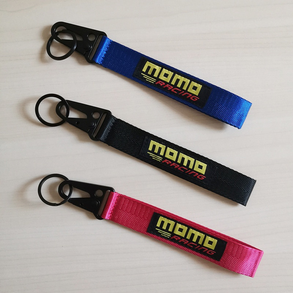 Universal Keychain Metal key Ring Hook Strap Lanyard Nylon for MOMO Racing