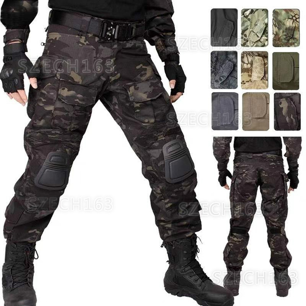 MENS ARMY MILITARY COMBAT TROUSERS CAMO CAMOUFLAGE AIRSOFT WORK  CARGO PANTS 