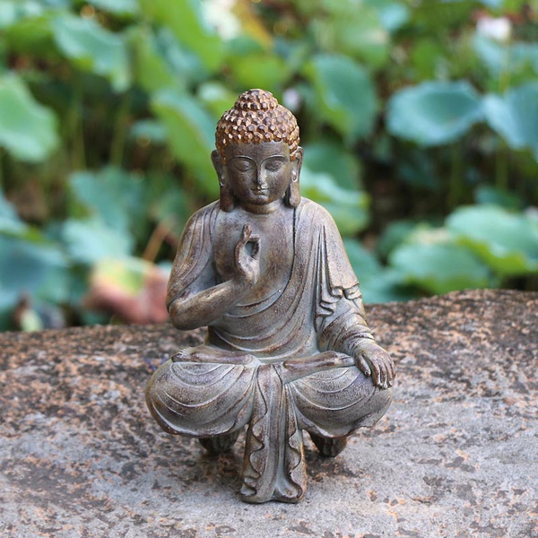 Buddha Statue Zen Meditation Resin Figurine Garden Decoration Home Wish - Resin Buddha Garden Statues