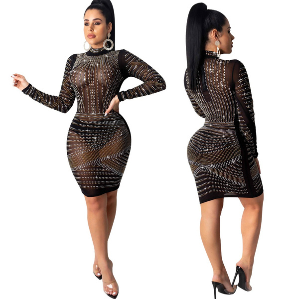 Sheer hot sale club dresses