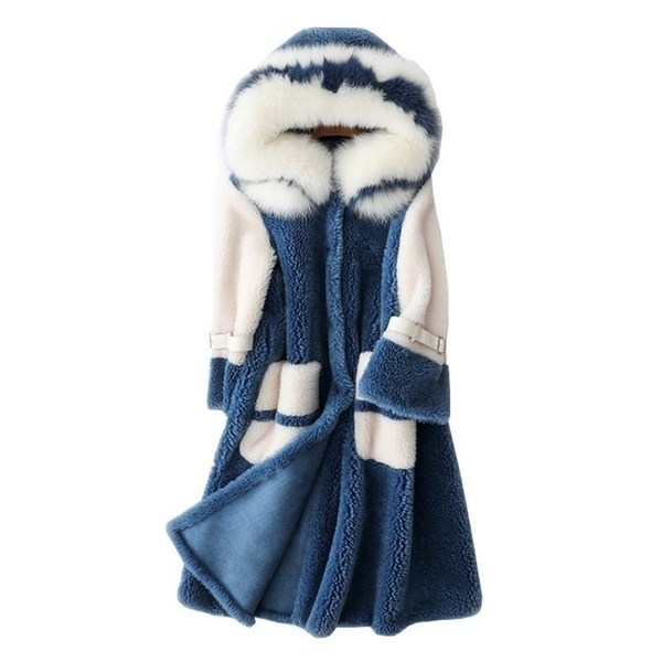 100% Real Wool Fur Coat Sheep Shearling Autumn Winter Clothes