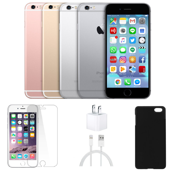 Apple iPhone 6/6s/6 Plus/6s Plus Bundle: Tempered Glass, Black