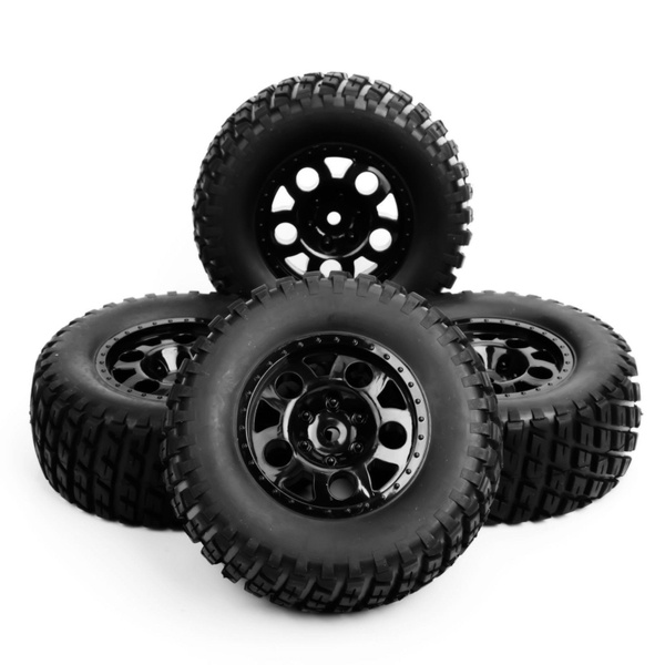 4Pcs 12mm Hex1:10 BeadLock Tires Wheels For TRAXXAS Slash Short Course Truck Car 