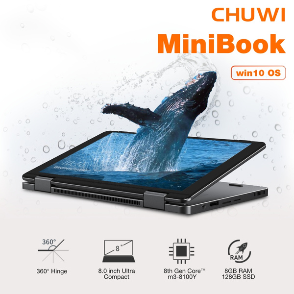 Chuwi MiniBook Intel M3-8100Y 8 Inch Touch Screen Mini Workstation Laptop  Tablet PC Win10 OS Lntel HD Graphics 615 8GB+128G with Backlight Keyboard  ...