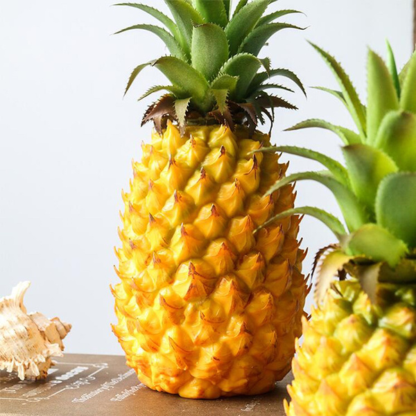 Orange plastic faux pineapple artificial fruit house kitchen party decor 