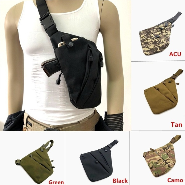 Tactical Right Shoulder Pistol Anti-theft Chest Bag Concealed Carry Gun  Holster