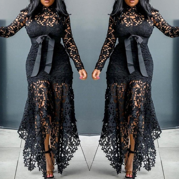 lace see through dress & lining sets