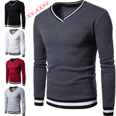 Polyester, long sleeved shirt, solidcolorsweater, mens tops