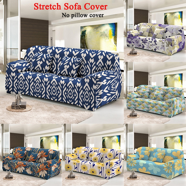 Stylish Pattern Printed Fabric Sofa Cover Couch Slipcover Armchair Loveseat Living Room 1 2 3 4 Seater Funiture Protector 15 Colors Wish Stylish Pattern Printed Fabric Sofa, Sofa And Loveseat Couch Covers