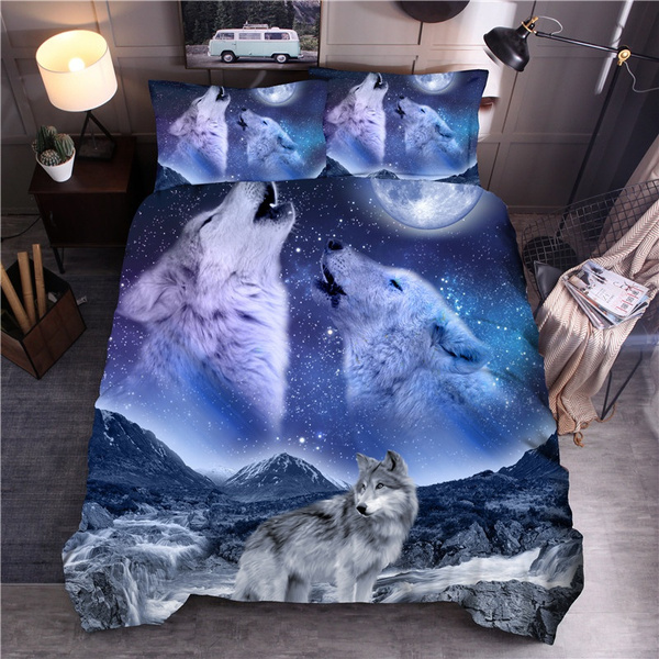 wolf bed set full