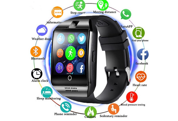 Q18 Bluetooth Smart Watch With Camera Facebook Whatsapp Twitter Sync SMS  Smartwatch Support SIM TF Card For IOS Android Phone | Wish