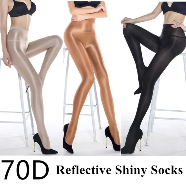 70d Shiny Socks Dancing Show Oil Pantyhose Shaping Stockings Reflective Socks Nightclub Dancing