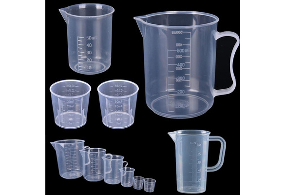 6Pcs/set Clear Plastic Graduated Measuring Cup for Baking Beaker Liquid  Measure JugCup Container