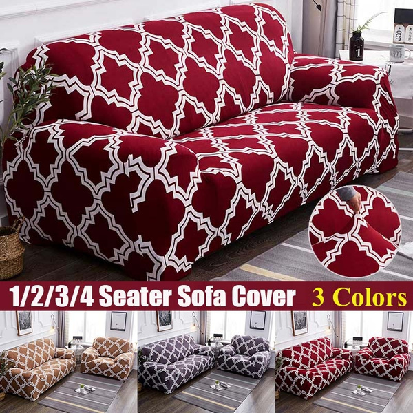 1-4 Seater Stretch Sofa Covers Couch Cover Elastic Slipcover Protector Decor 