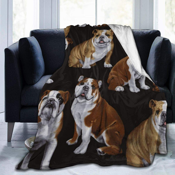 Ultra Soft Micro Fleece Blanket English Bull Dogs Throw Blanket