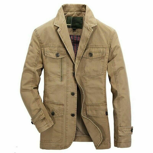 Khaki cargo hot sale jacket mens