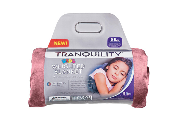 Refurbished Tranquility 00043WM Kid s Weighted Blanket 6lbs w Removable Cover Pink Wish