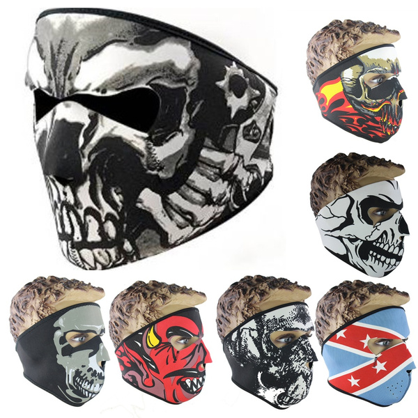 WELL Reversible Neoprene Skull Full Face Mask Cycling Motorcycle Ski Snow Sports 
