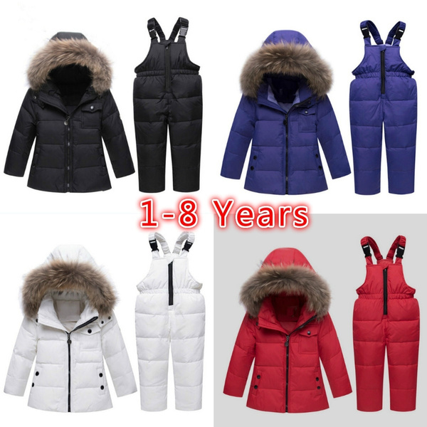 Winter Children's clothing Sets Warm baby boy Ski suits Snowsuits real