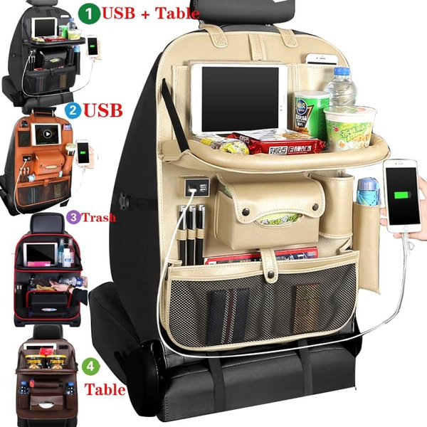 Baseus Car Storage Baskets Car Seat Back Organizer PU Leather Backseat with  Garbage Bag Car Organizer Interior Accessories