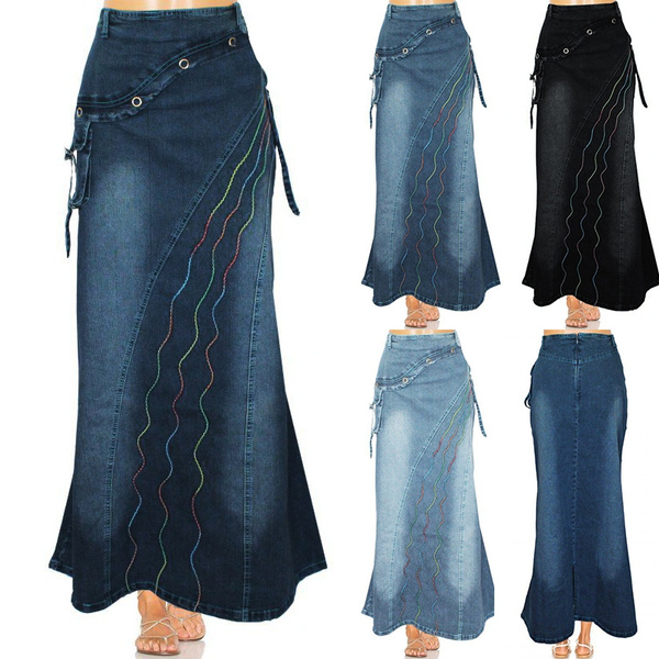 Buy BuyNewTrend Dark Blue Denim Regular Fit Women's Mid Rise Casual Skirt |  skirt for women | skirt for women Online at Best Prices in India - JioMart.