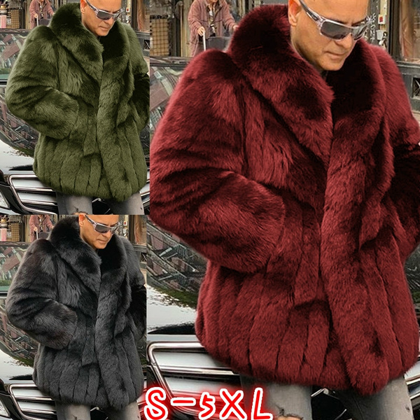 Plus Size Fashion Men Faux Fur Coat Vintage Winter Thick Warm Outwear Parkas Jackets Wish Plus Size Fashion Men Faux Fur Coat, Mens Fur Coat Nyc