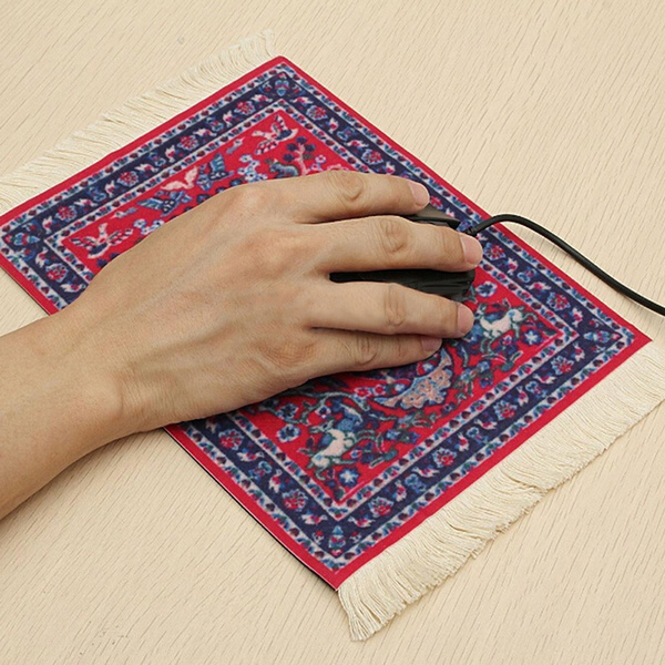 Round persian mini rug woven rug mouse pad carpet tassel mat JX