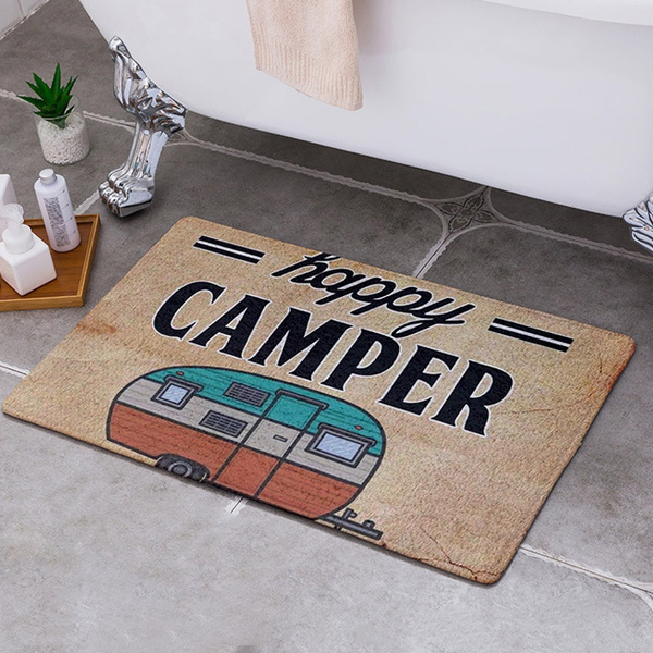 2019 Anti-slip Happy Camper Door Mat Entrance Floor Rug Bathroom Pad Carpet  Home Decor